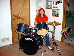 Jaimi practicing drums!